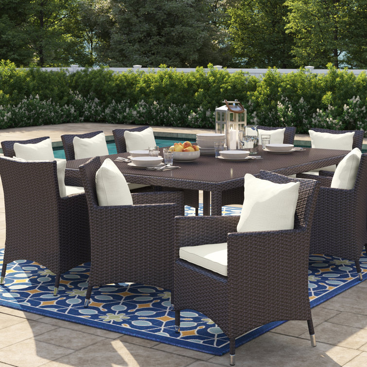 11 piece wicker outdoor dining online set